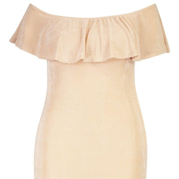 Plus Size Off The Shoulder Ruffle Textured Mini - Picture 4 of 5